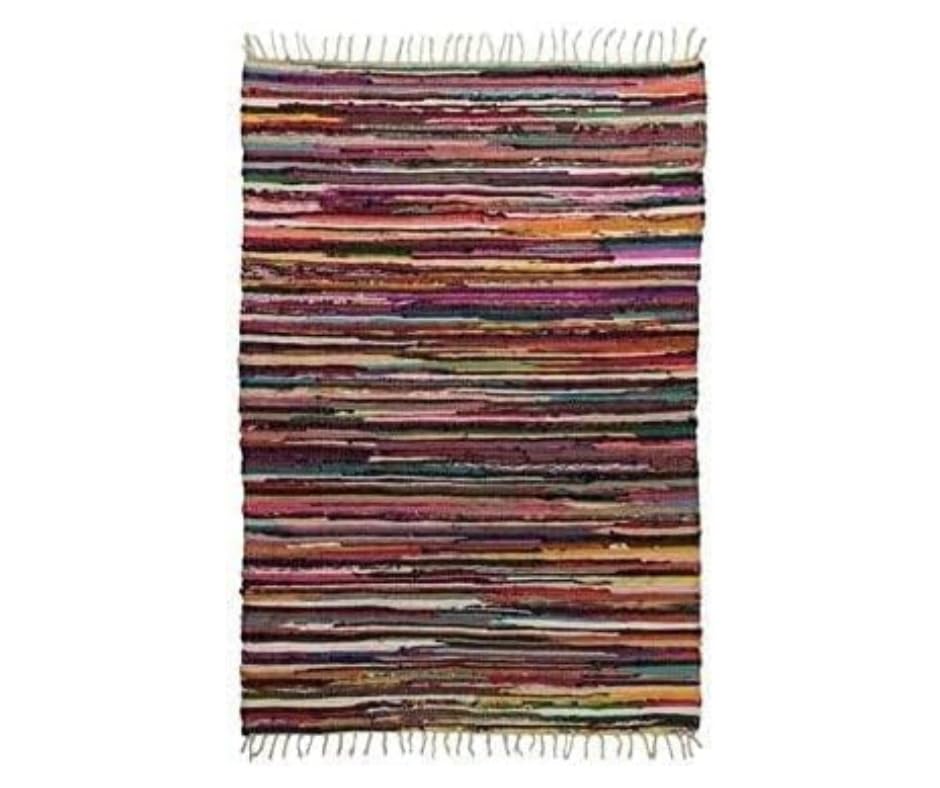 Egypt Antiques Egyptian Cotton Handmade Kilim Carpet, 135 cm x 200 cm Size, Multicolor