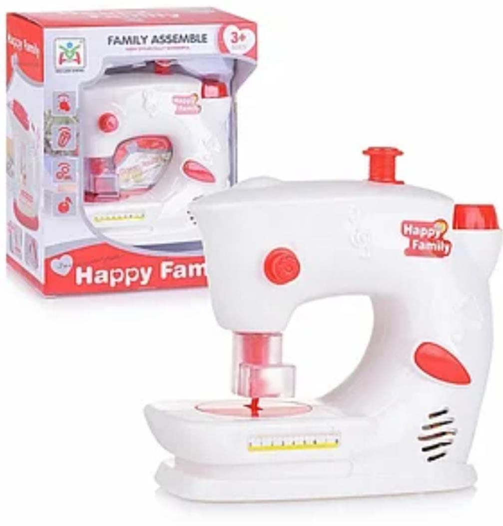 Sewing machine toy white and red with sound and light