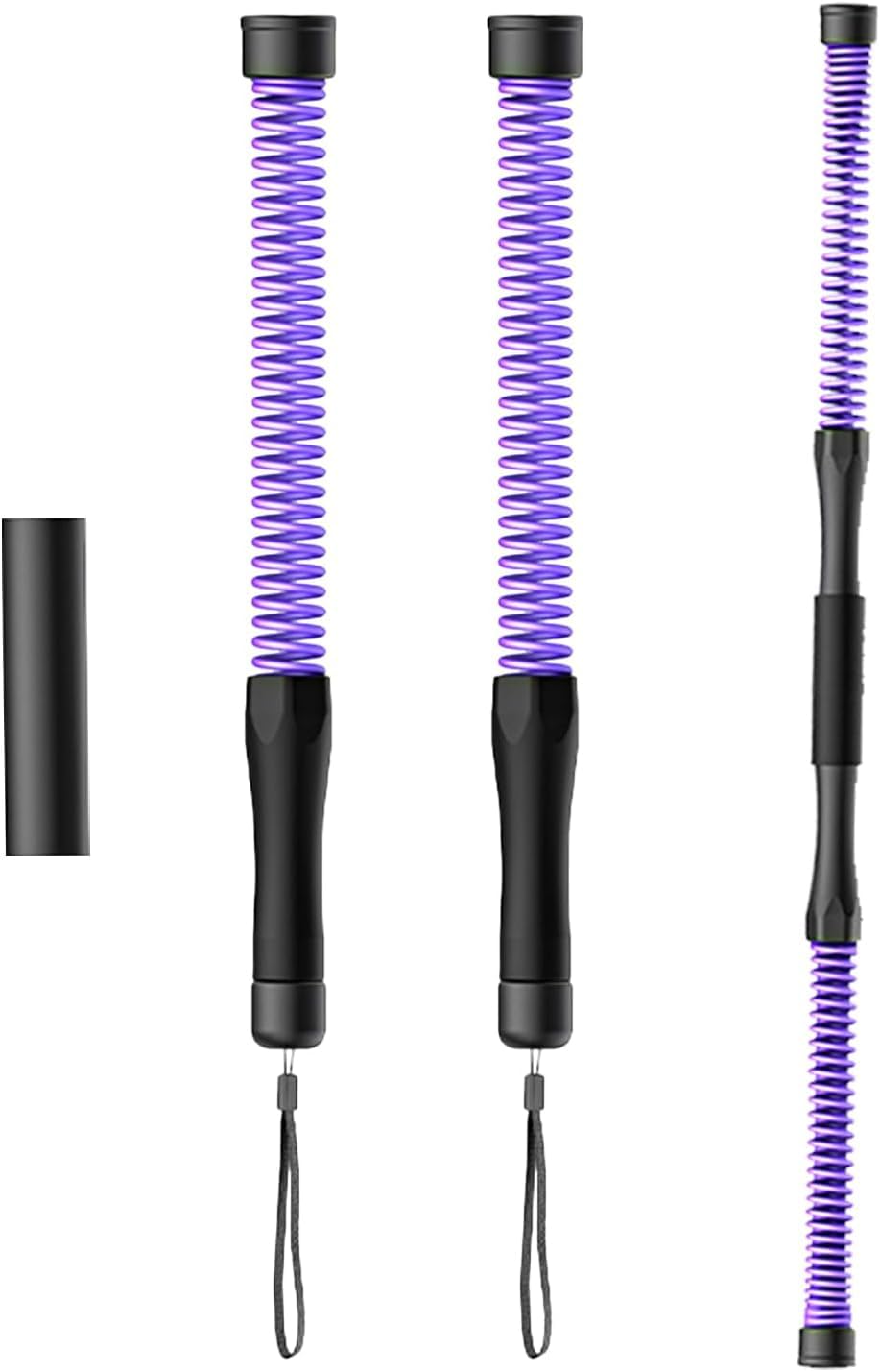 3 Pieces Resistance Stick Battle Ropes - Disassemble & Install - Includes Extension + 2 Spring - Crossfit Rope Replacement for Strength Training Fitness Gym Home Arm Strength Training