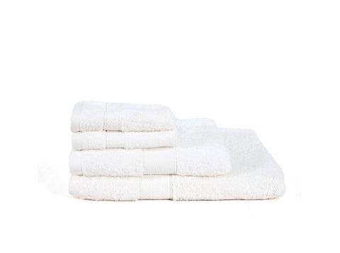 Premium Quality Cotton Bath Towel Set, Pack of 4 Pieces (Different Sizes), Ribbed Design Ultra Soft and Highly Absorbent Towels, Ideal for Hotel, Spa and Everyday Bathroom Use (Off White)