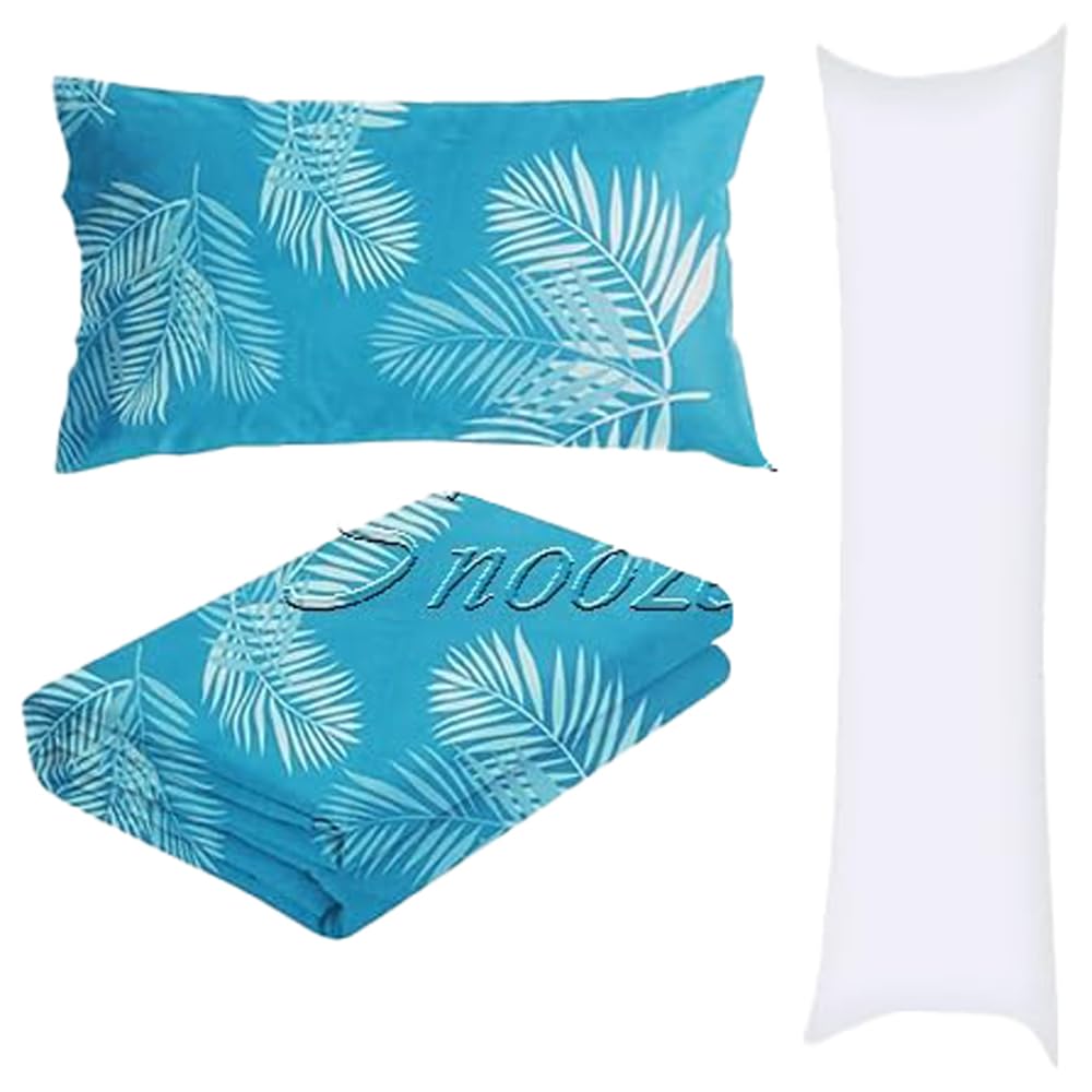 Snooze Bed set 3 pieces, 160 * 235 cm, Dark Terquaze tropical design