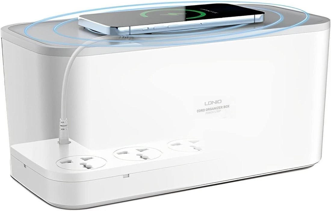 LDNIO SCW5354 Management Power Strip Box 5 port 3USB Wireless Charger Power Cord 2M - White