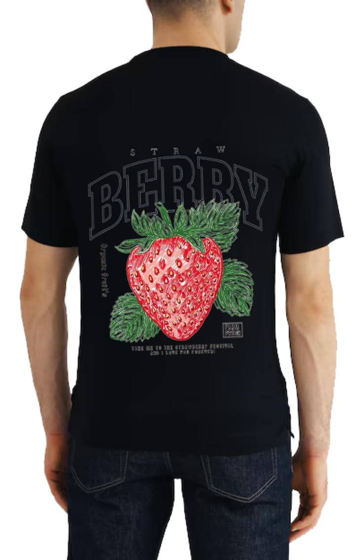 Organic fruits T-shirt Black