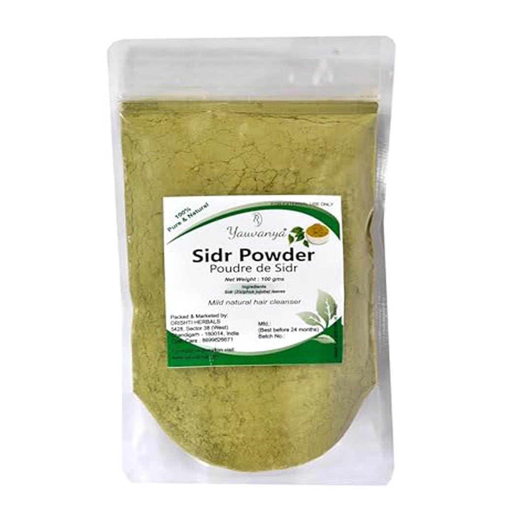 Sidr(Ziziphus jujuba) Powder | 100% Natural Mild Hair Cleanser | Sidr(Ber) Leaves Powder for Haircare - 100gms | Qasil Powder