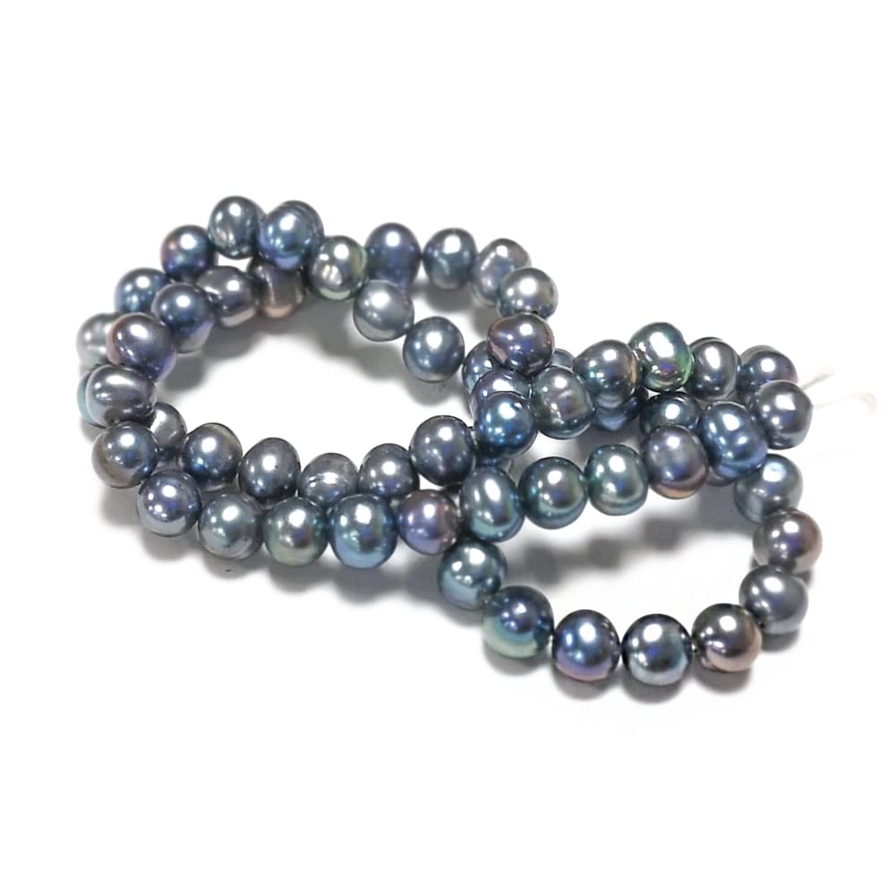 Rainbow Freshwater Pearl Round Potato 6mm-7mm Strand of 50+ Pieces