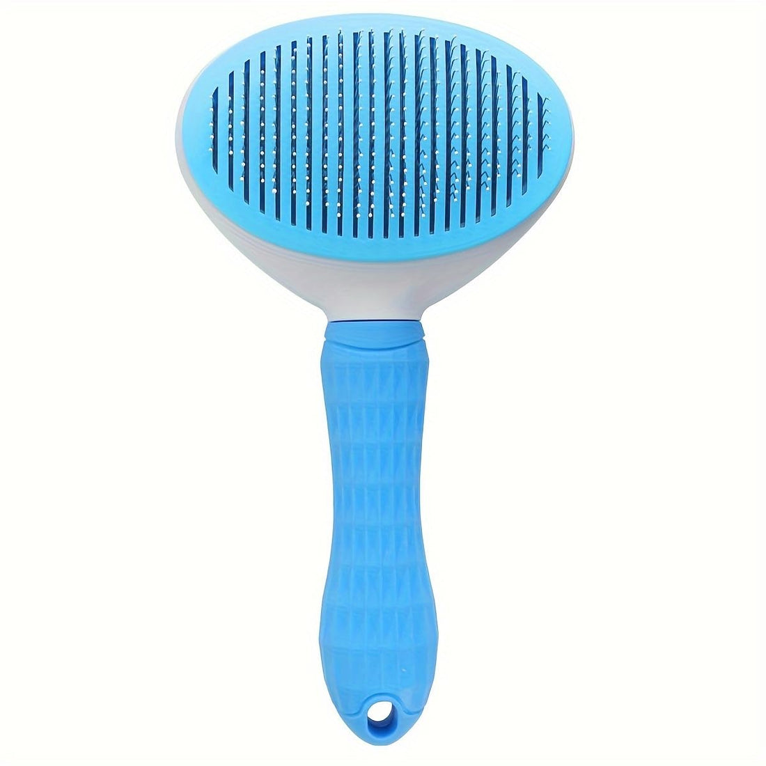 Plan A Pet Grooming Brush, Dog Cat Grooming Brush, Self Cleaning Shedding Brush, Removes Loose Undercoat, Gently Detangles and Massages Pet (Blue)
