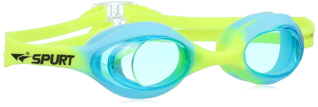 SPURT Swimming Goggles with Blue Lenses 18D-122 Blue and Light Green