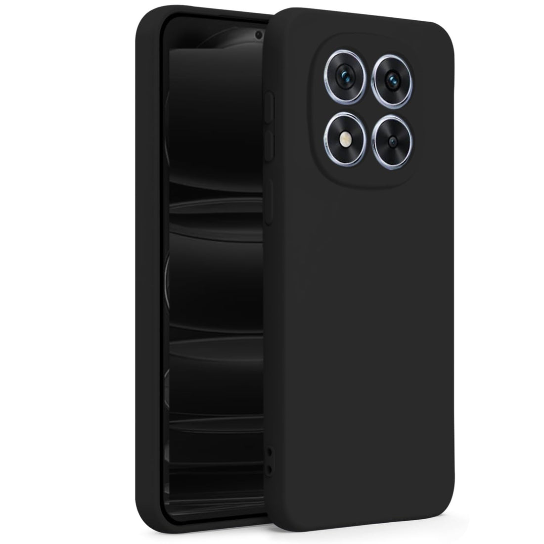 Silicone Shockproof Case with Inner Lining and Camera Protection – Modern & Streamlined Design – Compatible with Redmi Note 15 Pro Plus 5G (Black)
