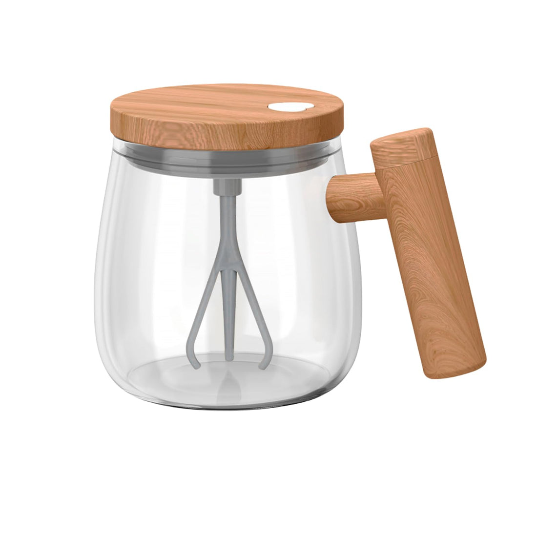 SPORWAY Self-mixing cup, 400 ml, electric mixing cup, high borosilicate glass, portable coffee mug with automatic mixing for coffee, milk, protein powder