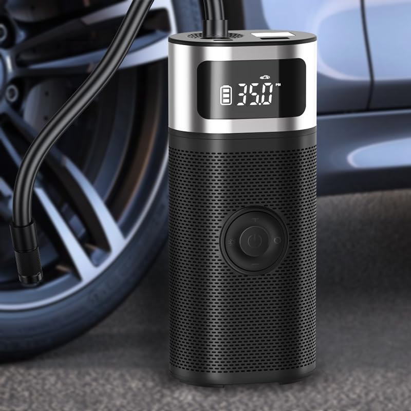 Superdrive Digital Air Compressor Premium 6000mAh, portable powerbank, flashlight function