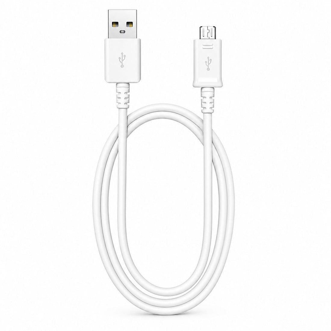 Micro USB Cable, 1 Meter Length, USB-A to Micro USB Charging and Data Transfer, Compatible with Android Phones, Power Bank, Bluetooth Headphones, Cameras and GPS Devices, White