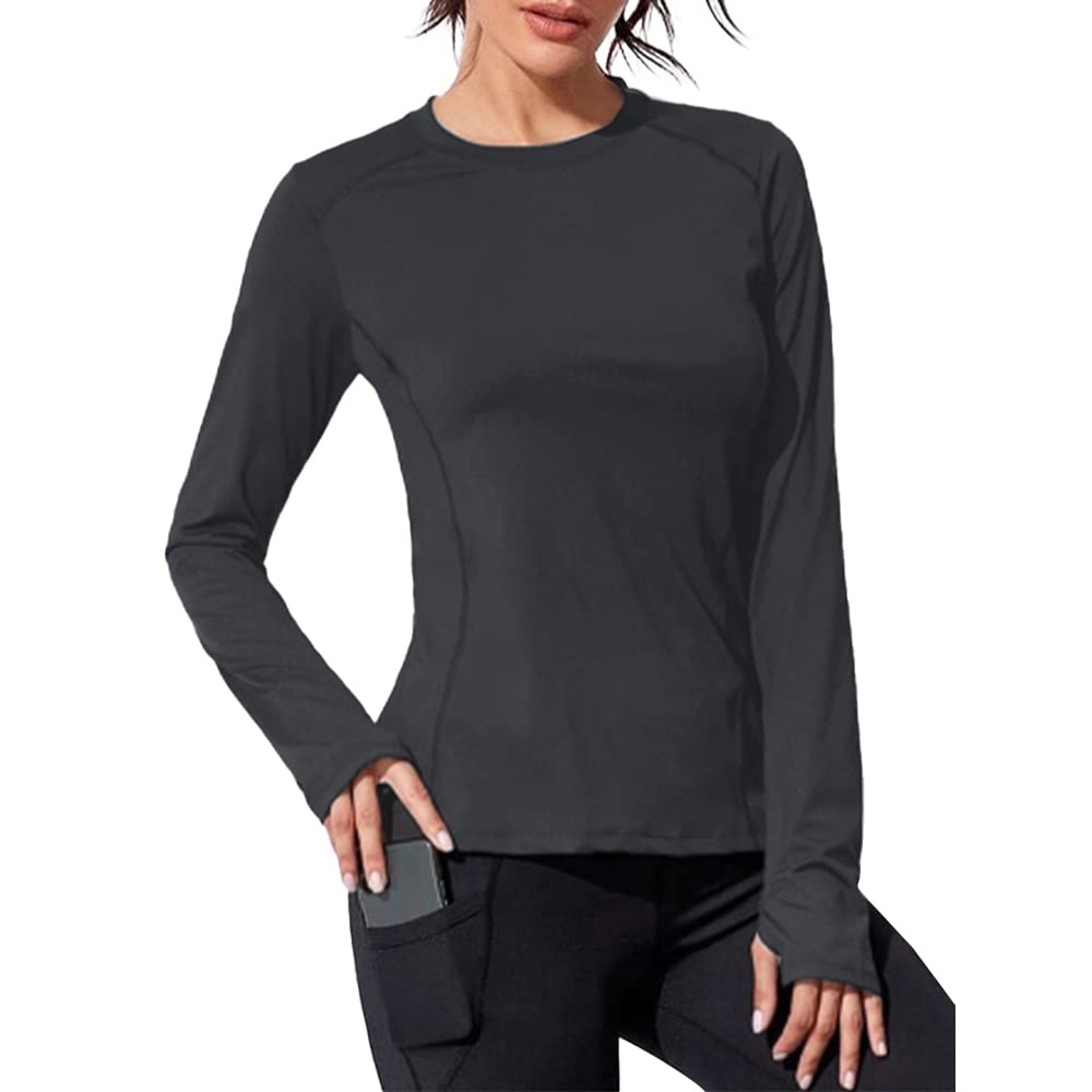 Sport Top - Long Sleeve Crew Neck Sport T-shirt - Sport T-shirt - Women