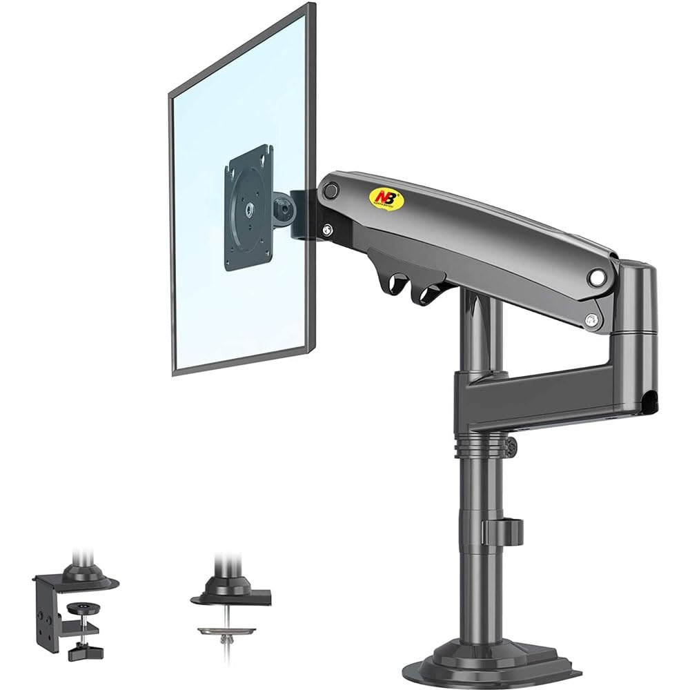 North Bayou NB H100 Gas Spring Arm Full Motion Swive Desk Mount for 22 to 35-Inch Computer Monitor