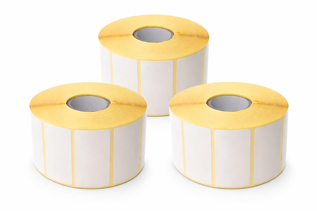 Barcode Labels 25x38mm – Full Thermal Labels Roll 1500 Labels – Compatible with Barcode Printers and Electronic Scale – Easy Peel and Print (3 Barcode Rolls)