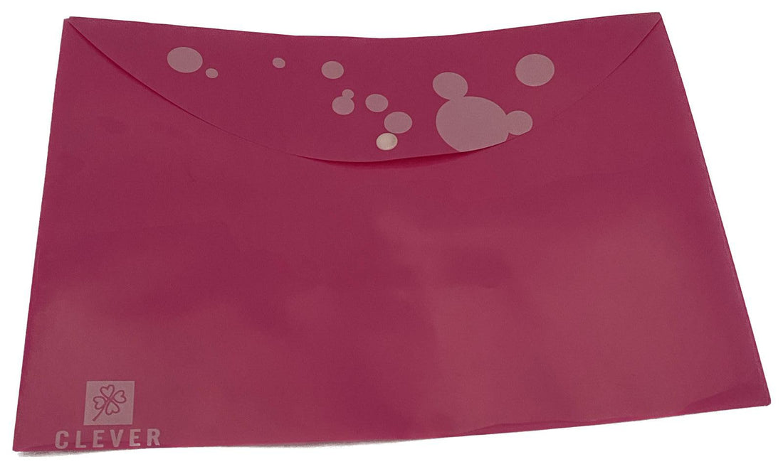 Clever Envelope Plastic File with a Capsule, 0.16 mm Size, Purple/White
