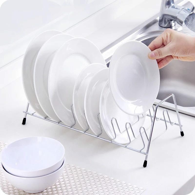 Metal Dish Rack, 31.5 x 16.5 x 12.5 cm, Kitchen Organizer Rack, Silver