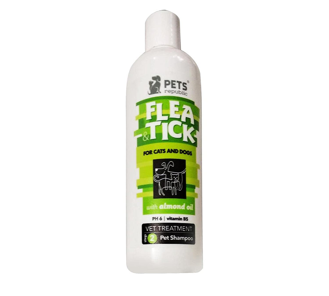 Pets republic flea & tick shampoo with almond oil - 500 ml