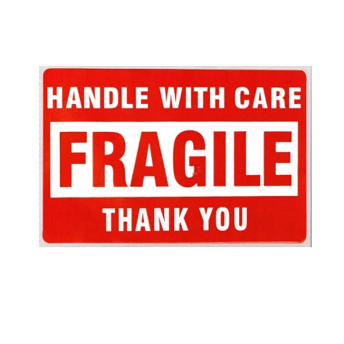 Strong Adhesive Red Fluorescent Waterproof Fragile Stickers, 50 Labels, 3 x 2in
