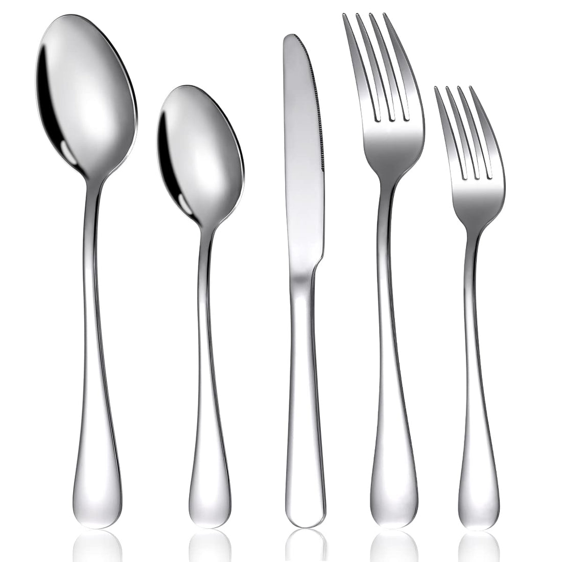 Hoenart Cutlery Set, 30-Piece Stainless Steel Cutlery Set for 6 People, Cutlery Set with Knife, Fork, Spoon, Cutlery for Home/Party/Restaurant, Dishwasher Safe and Rustproof