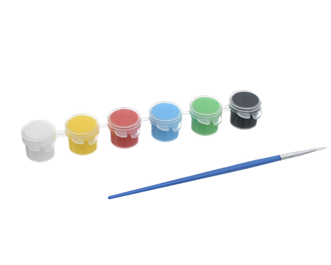 M&G Acrylic Paint Set, 6 Bold Vibrant Colors with Brush for Canvas, Crafts, and Creative Painting