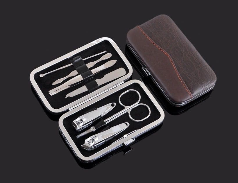 Portable Manicure Set Stainless Steel Nail Clippers Pedicure Tools Nail Clipper Set 7 Pieces