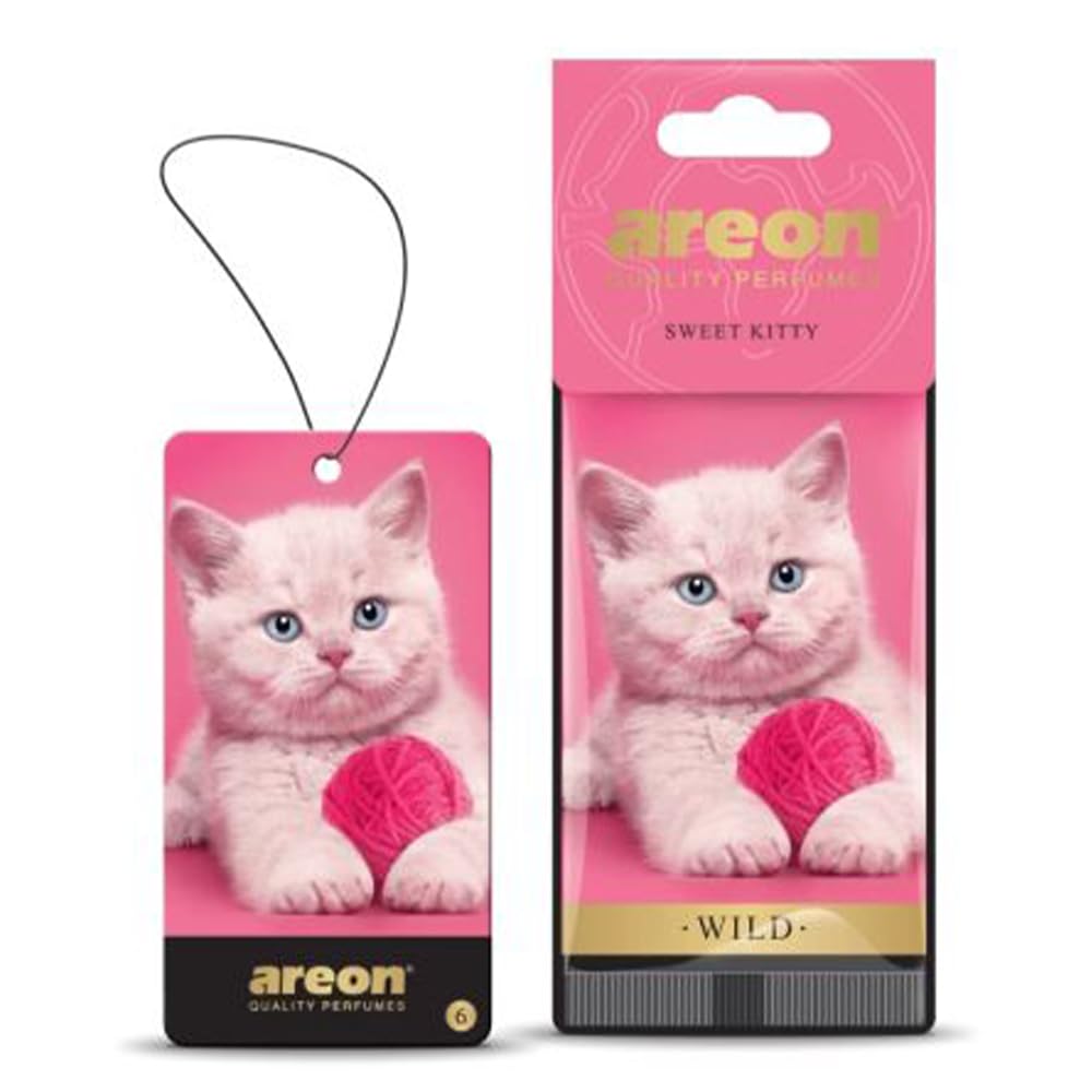 Areon Wild Car Air Freshener fragrance-inspired scents/Sweet Kitty - Carmel Charmant Scent