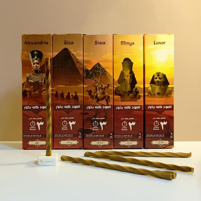 High Quality Provincial Assami Incense Sticks with Premium Sophisticated Stone Base – Box of 6 Pieces for Unique Atmosphere (Giza)