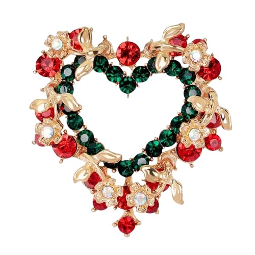 MySouq.Store 1 Pcs Christmas rhinestone cartoon animal brooch Christmas tree sleigh stars bells deer boots penguin wreath bird pin accessorie - S10