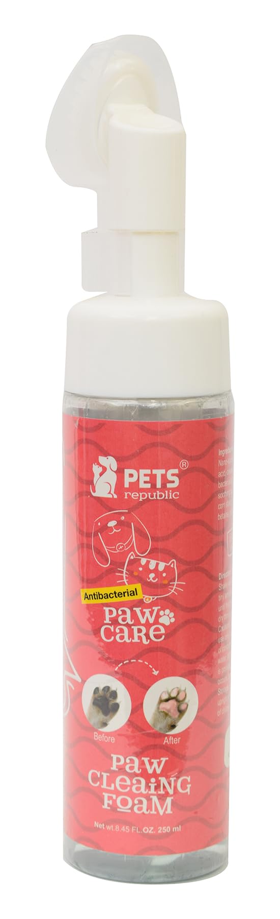 Pets Republic Anti Bacterial Paw Cleaning Foam 250 Ml White