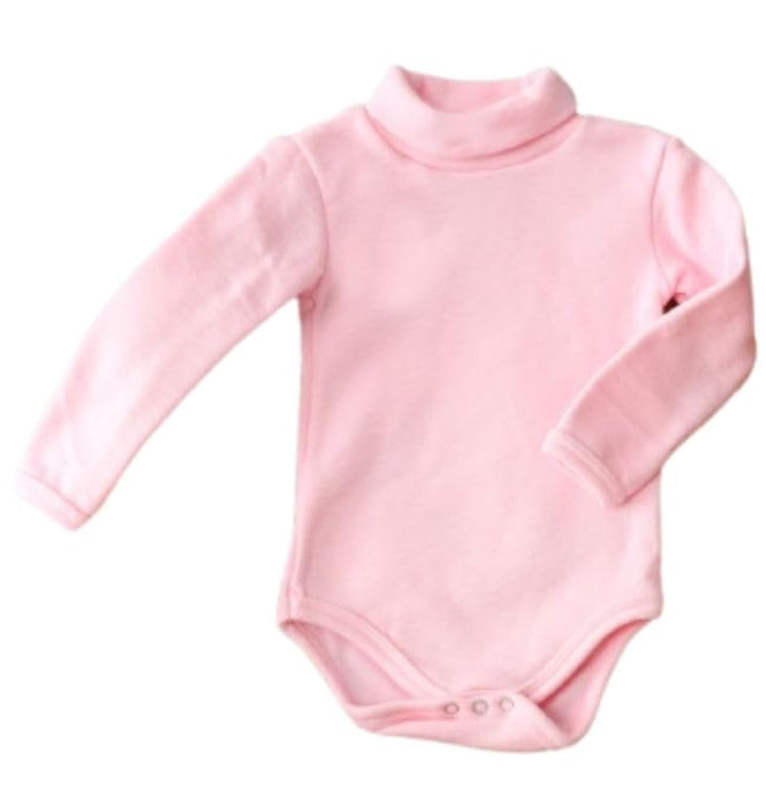 High Cool Basic Baby Newborn Winter High Neck Pullover Long Sleeve Fleece Lined Popper Bodysuit Bodysuit for Infant