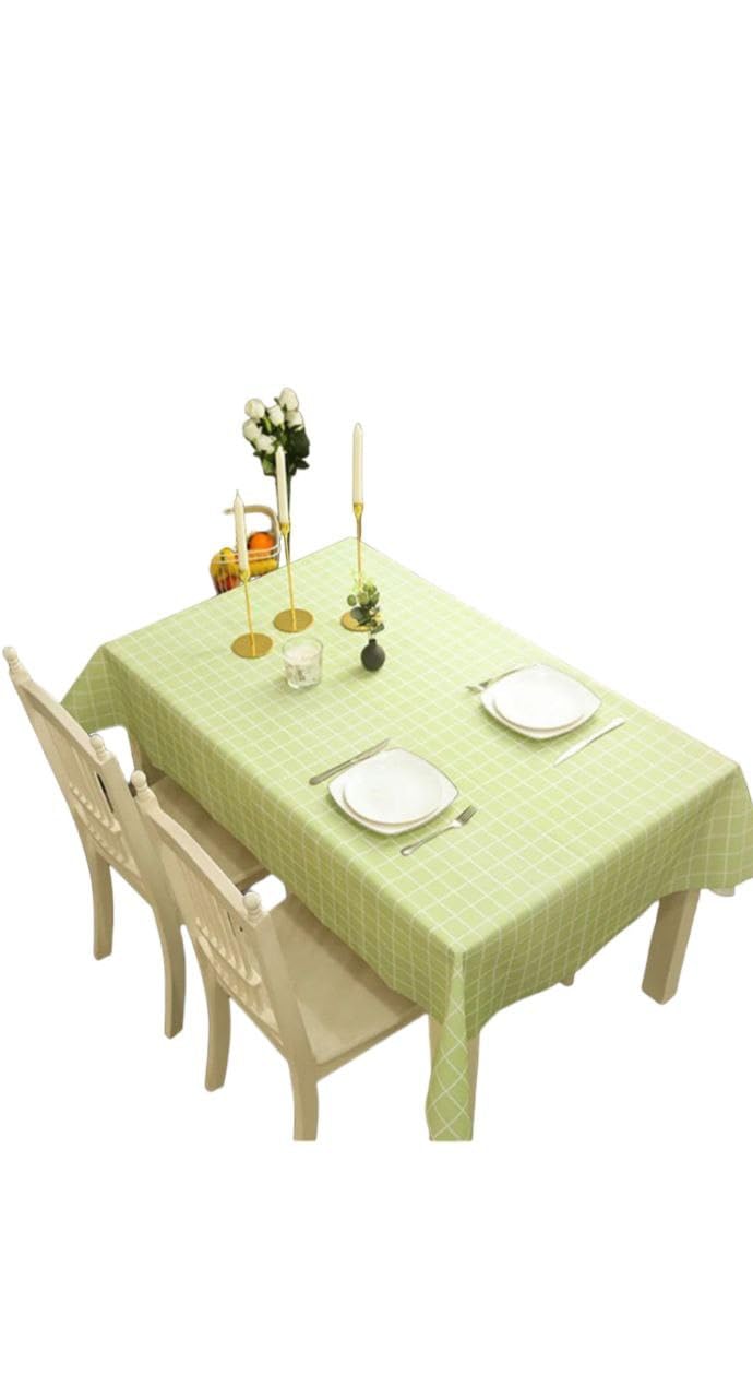 137 x 183 cm Wipeable Plaid Tablecloth Rectangle Plastic Checkered Tablecloth Stain Resistant Waterproof Oil Proof Cotton Fabric Table Cloth for Party Picnic Kitchen Outdoor Green