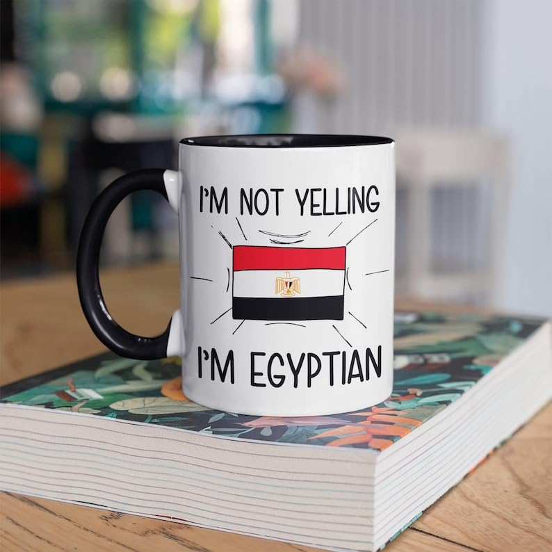 Egyptian Coffee Mug, Egyptian Flag Egypt Souvenir-black