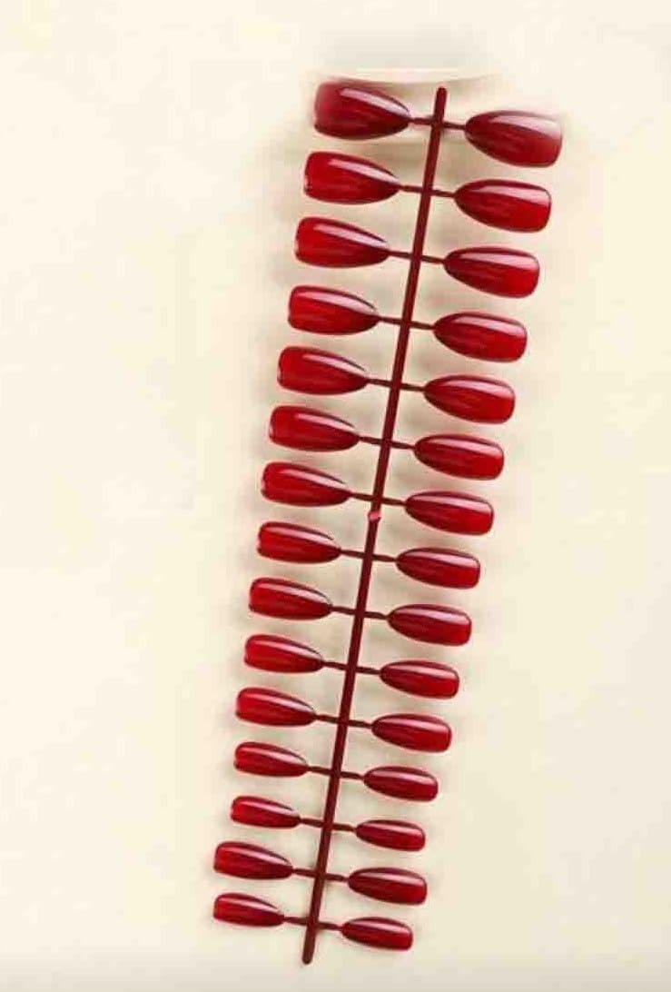 Press On Nails Set, Burgundy Gradient, Sweet Style Nail Art Strips Almond Shape (Burgundy)