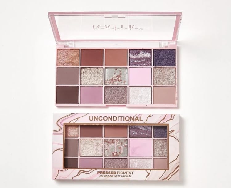 Pressed Eyeshadow Palette, 15 Colors, Pink, Brown and Violet