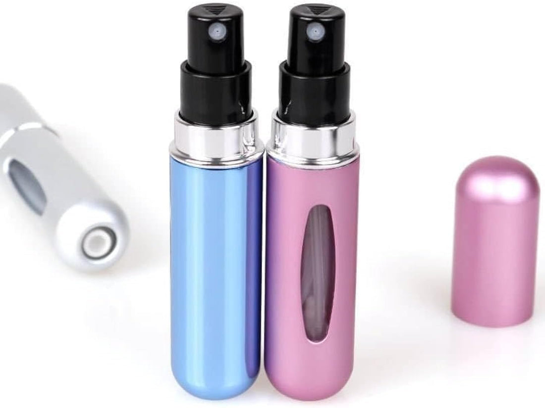Travel Size 5ml Mini Refillable Perfume Spray Bottle Portable Leak-Proof Container for Fragrance Alcohol and Hand Sanitizer Easy Refill on the Go
