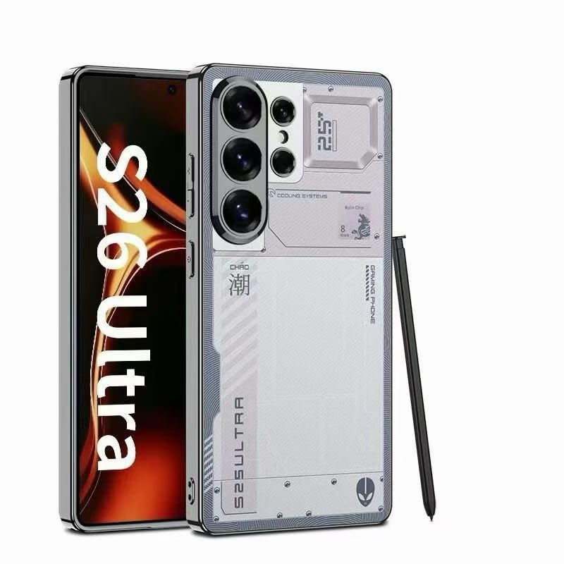 Fekra Premium Electroplated Slim Case for Samsung Galaxy S26 Ultra, Shockproof Cover with Screen Camera Protection, Wireless Charging Compatible (HY-White, Galaxy S26 Ultra)