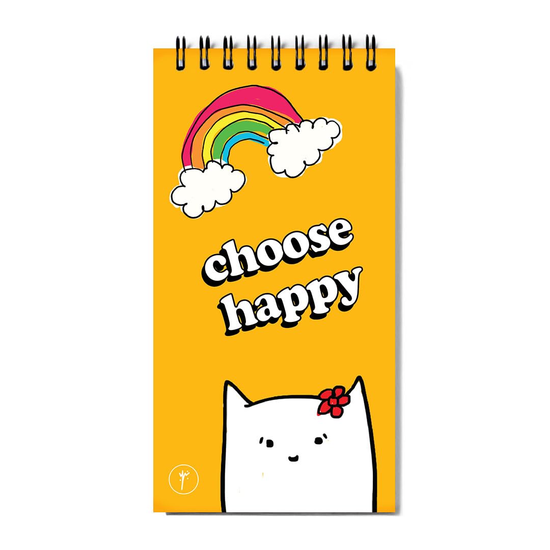 YM Sketch Notebook Daily To Do List - Size (8.5x16cm) | Choose happy| Minimalist Planner for Work, Life & Productivity | 80 Sheet | Undated Productivity Checklist | Egyptian Design
