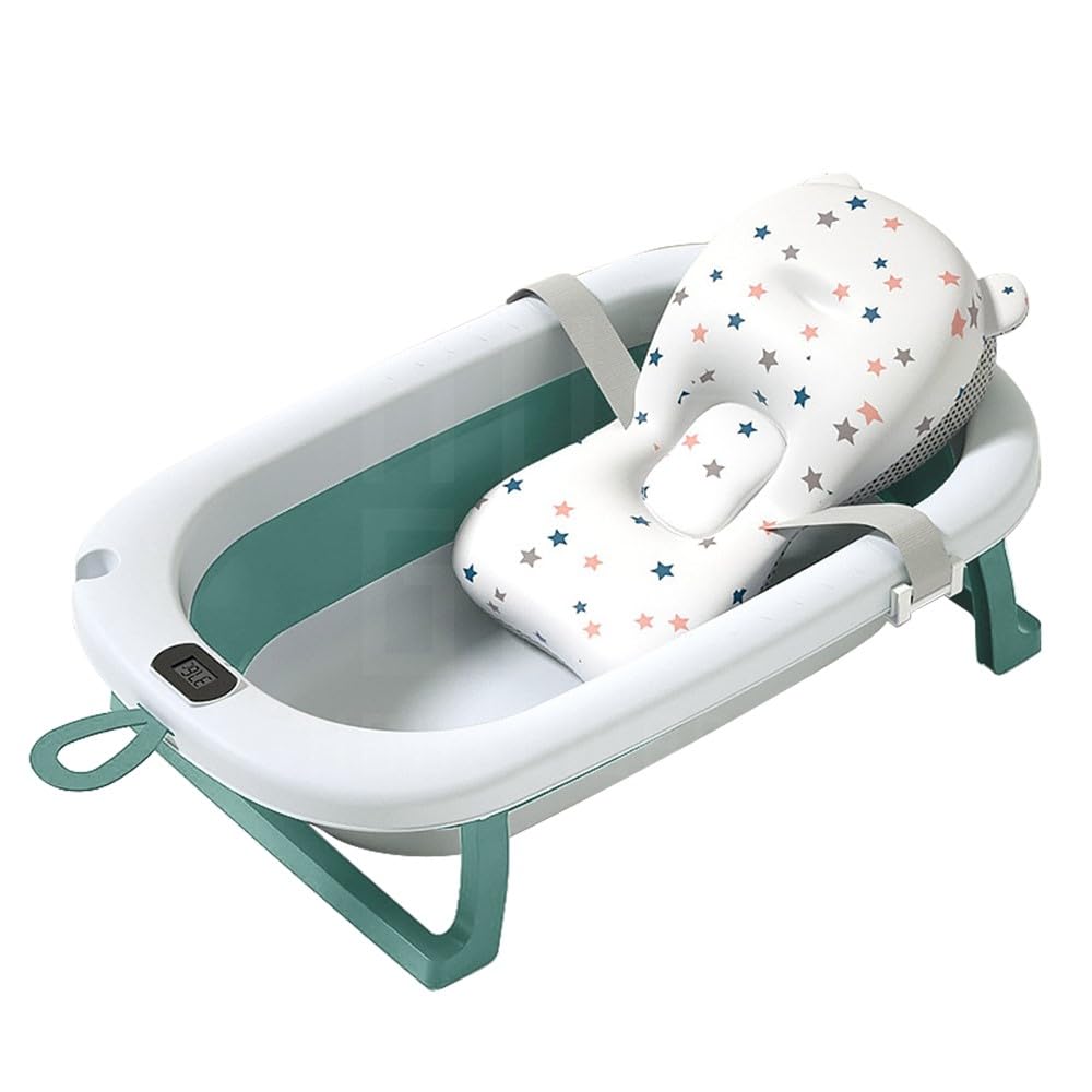 Fantastic-Kids-Toys Bathtub with Baby Temperature Detector, Foldable Non-Slip Bathtub with Hanger for Easy Storage -Newborn, 0-8 Years-885