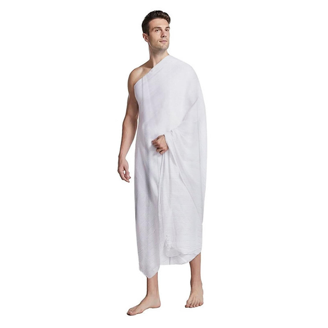 JAZZEEL A 2-Piece Cotton Ihram Pilgrim Towel Set for Muslim Men and Boys - An Islamic Hajj Clothing Scarf and Shawl for the Mecca Pilgrimage