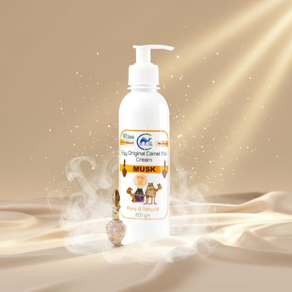 Natural Skin Regenerator & Collagen Booster with Vitamin E & Panthenol | Camel Milk Cream: The Desert’s Beauty Secret for Skin Repair, Brightening, and Anti-Aging Rejuvenation (200 Gm, Musk)