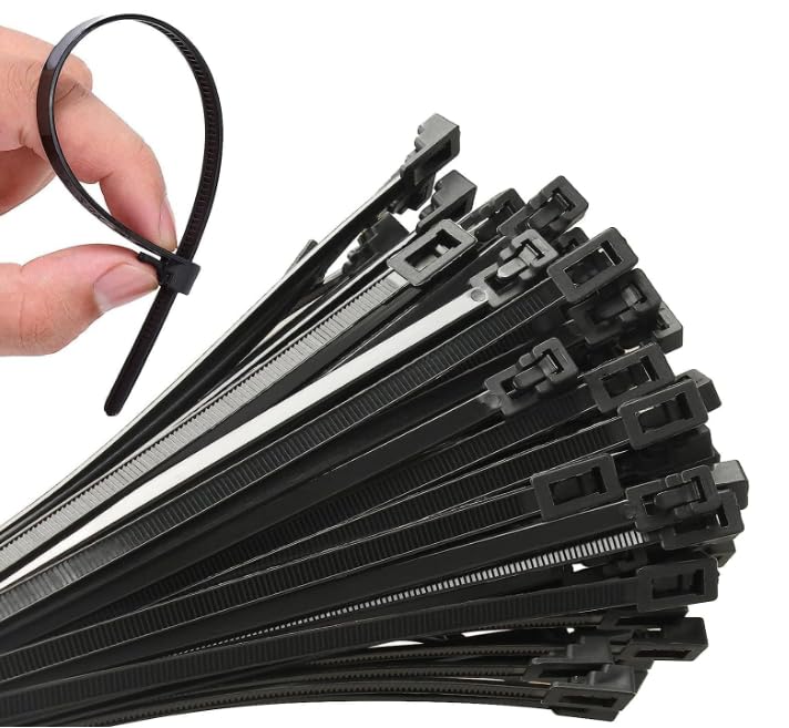 Wire Stripper and Organizer - 100 Pieces - 20 cm - Black