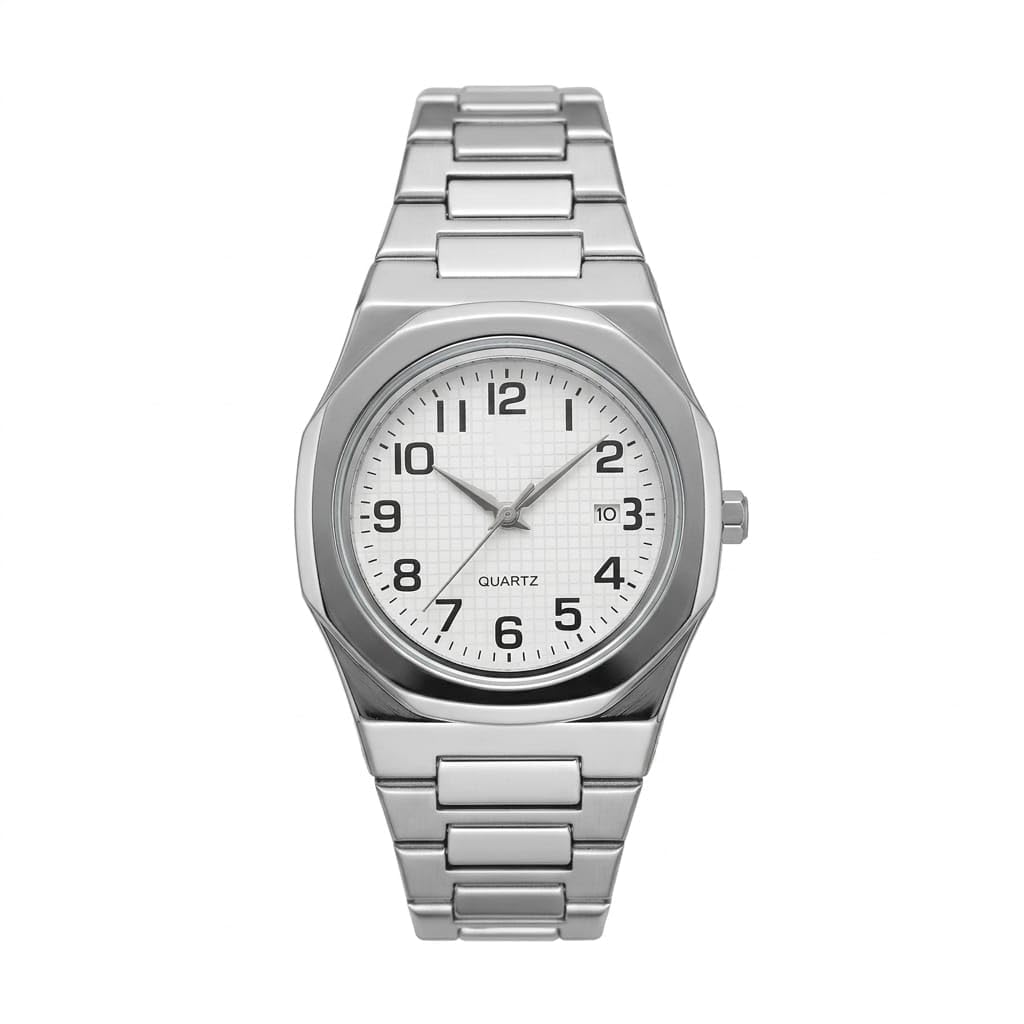 Men's Fashion Ultra-Light Polycarbonate Watch, Checked Dial with Date Window, Comfortable Integrated Strap, Classic Sports Shockproof Wrist Watch.