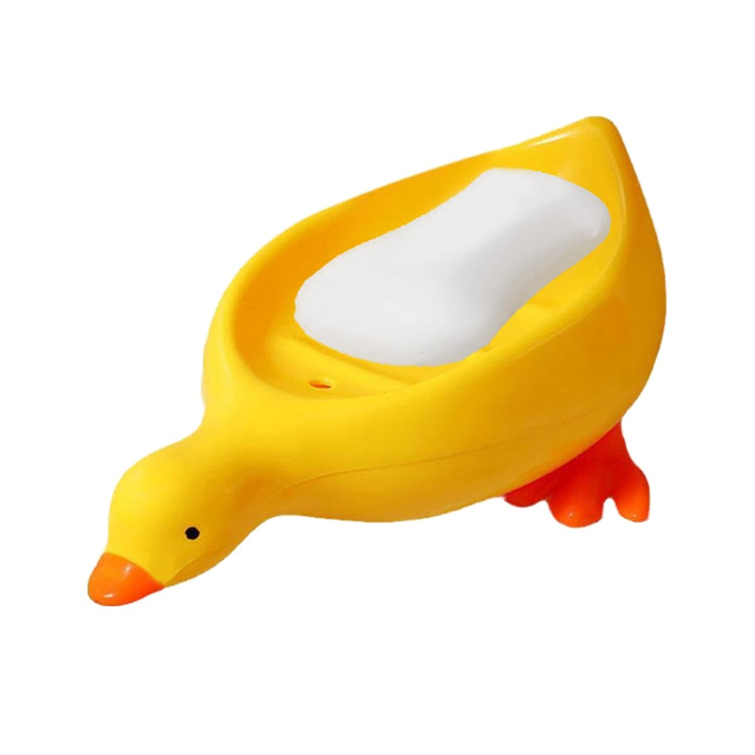 Generic Yellow Duck Shaped Soap Dish with Drain Hole