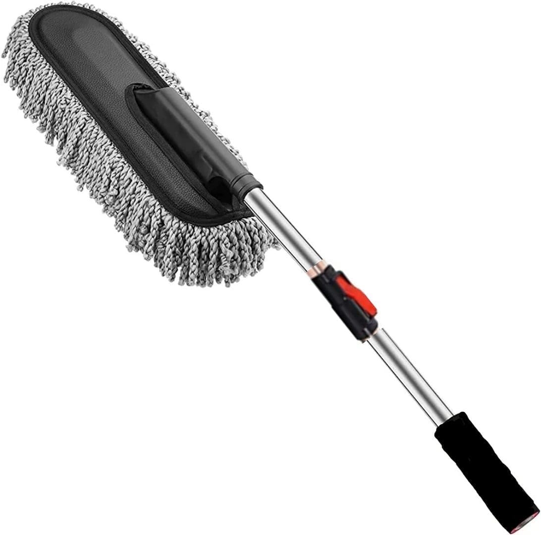 Fuelbyte Super Soft Microfiber Car Duster with Handle Car Cleaning Brush for Wet & Dry Car Washing Kit, Car Dust Cleaner Brush Car Accessories Exterior and Interior Car Cleaning Kit (Car Duster)