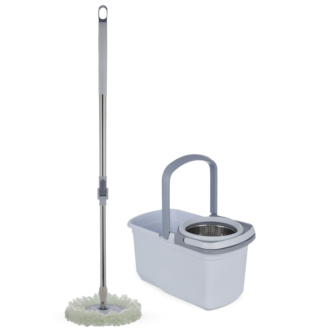 Mob set with Bucket, Plastic with Stainless steel - Grey With Blue