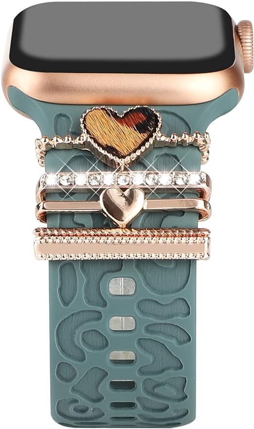 V VOLT Compatible with Apple Watch Bands 45mm 44mm 42mm 41mm 40mm 38mm Silicone Decorative Ring Accessories for iWatch Series 8/7/6/5/4/3/2/1 (No Band)