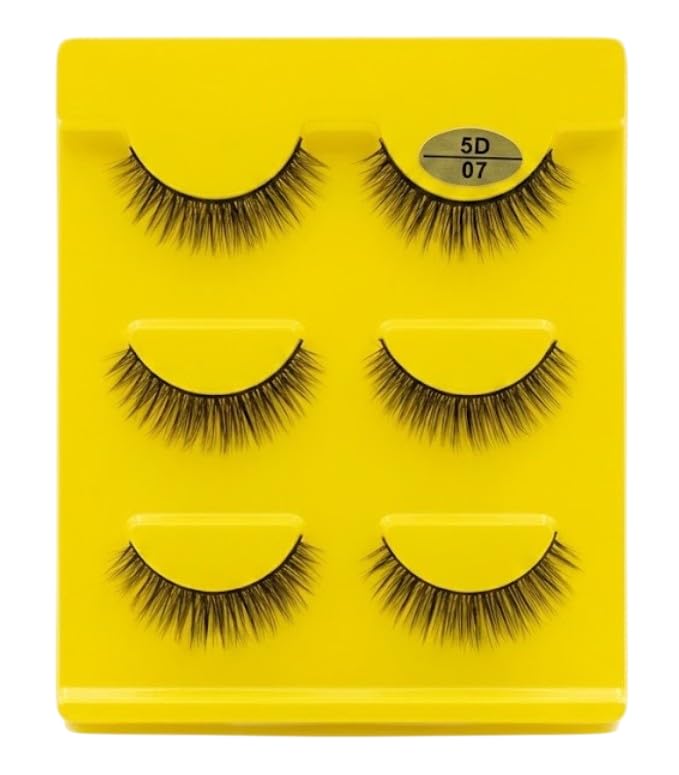 3 PAIRS 6D Faux Mink False Eyelashes | Reusable Lightweight & Natural Looking | Bold Eye Makeup Look (N07)