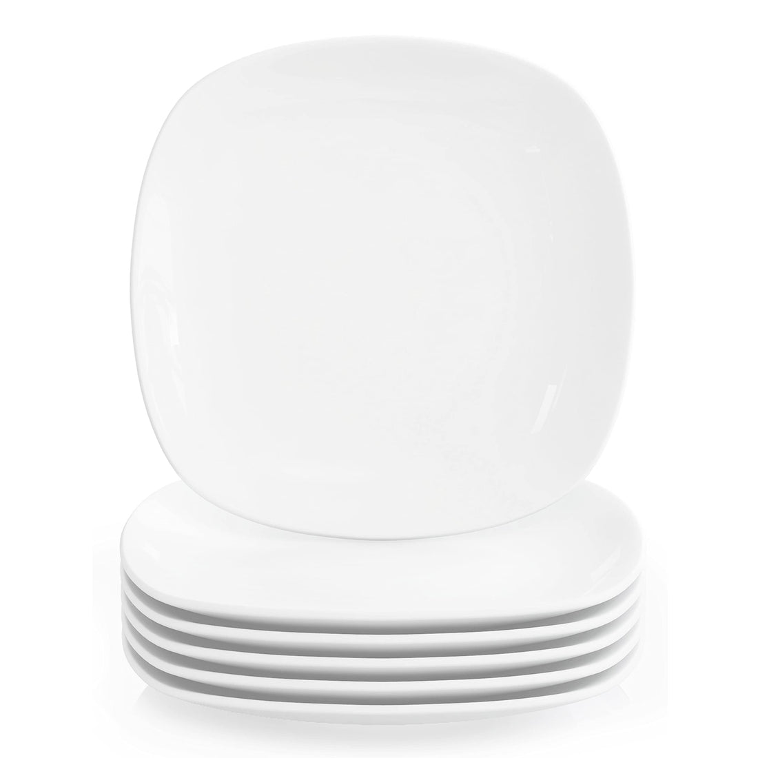 MALACASA, Elisa Series 6-Piece Set 7.4 Inch Porcelain Dessert Plates 19 x 19 x 1.9 cm Cake Plate Dinner Service for 6 People