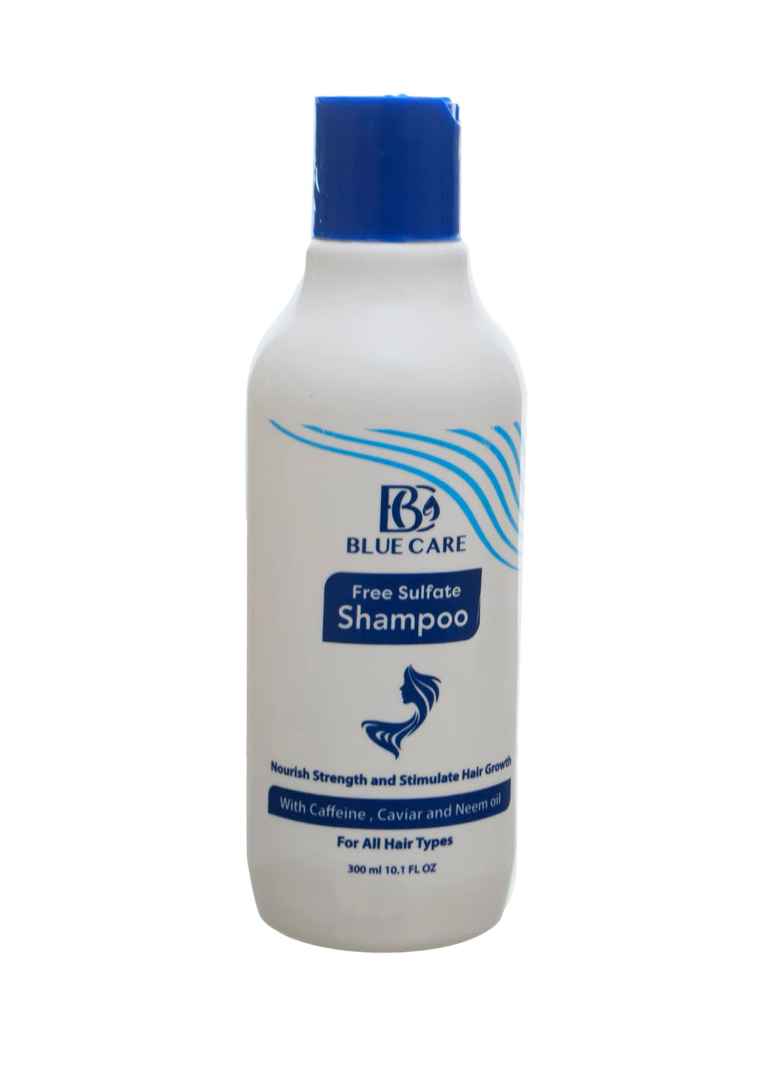 Sulfate Free Caffeine Shampoo For All Hair Types, 300ml - Blue Care