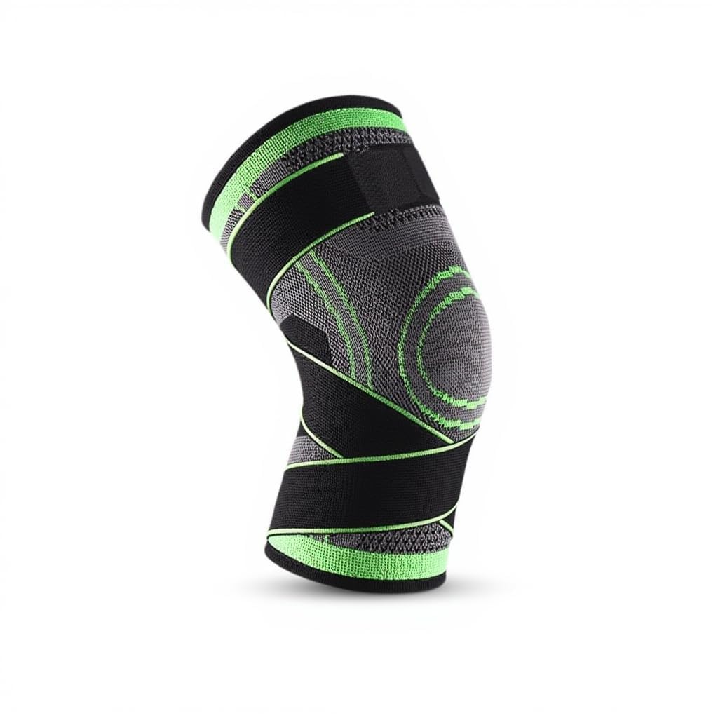 Knee Support Brace for Men & Women, Compression Knee Sleeve With Adjustable Strap, 3D Weaving Breathable Elastic Knee Pad for Running, Gym and Daily Support (Knee NO. 86611)